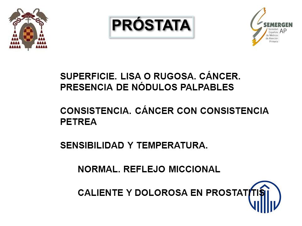 próstata con presencia de nódulos